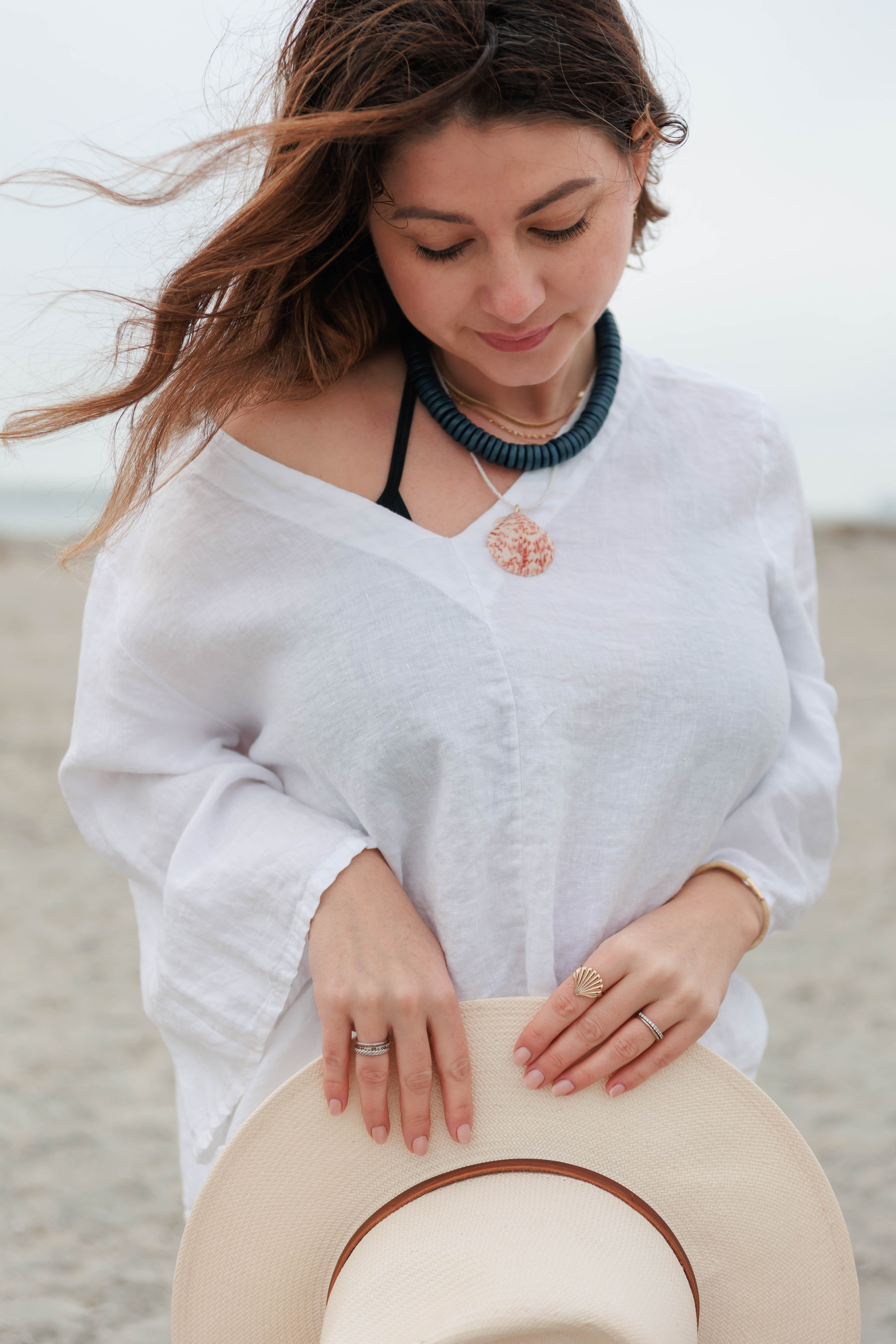 Navy Coconut Neckalce