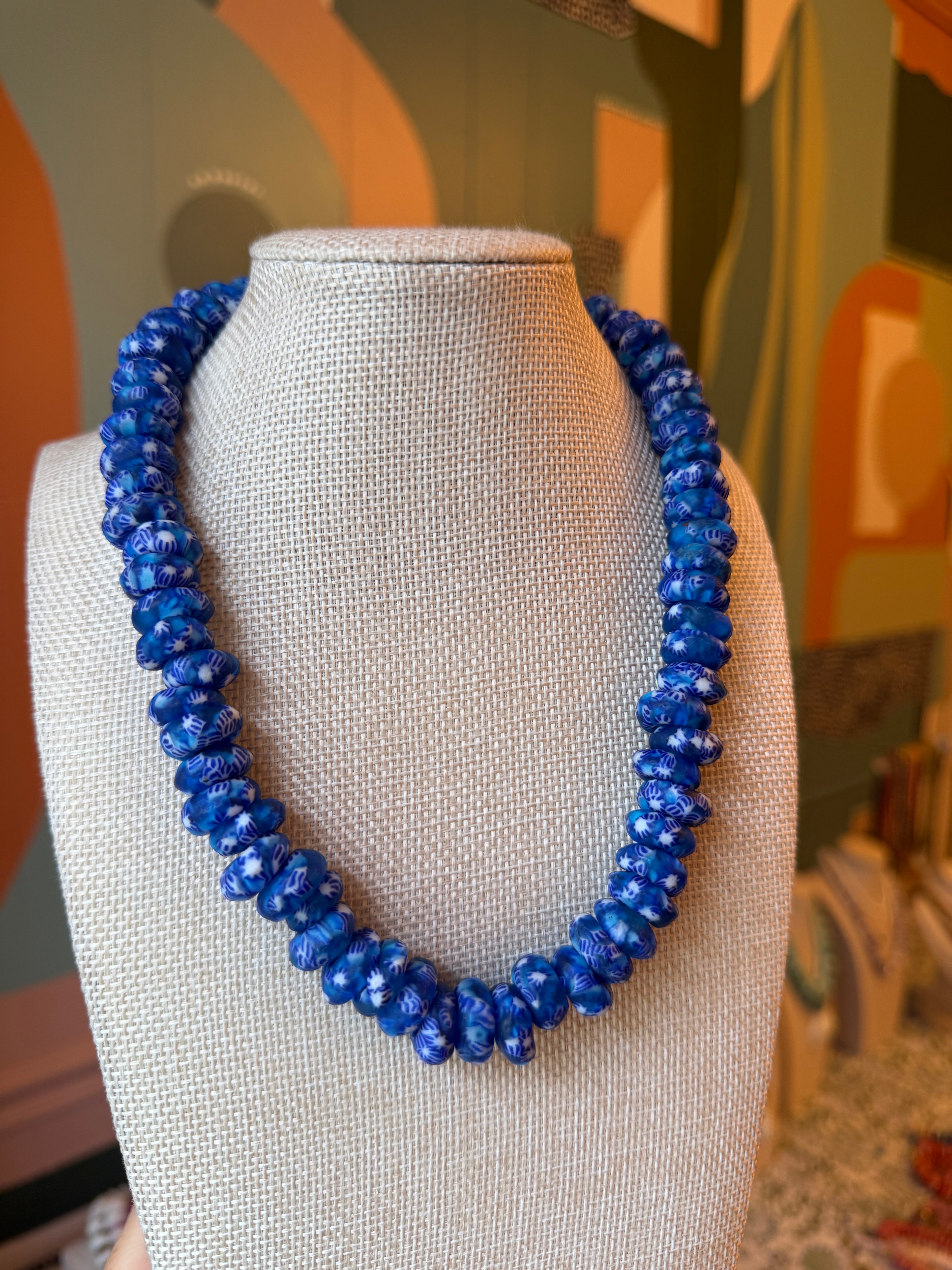 Sea blue African beads